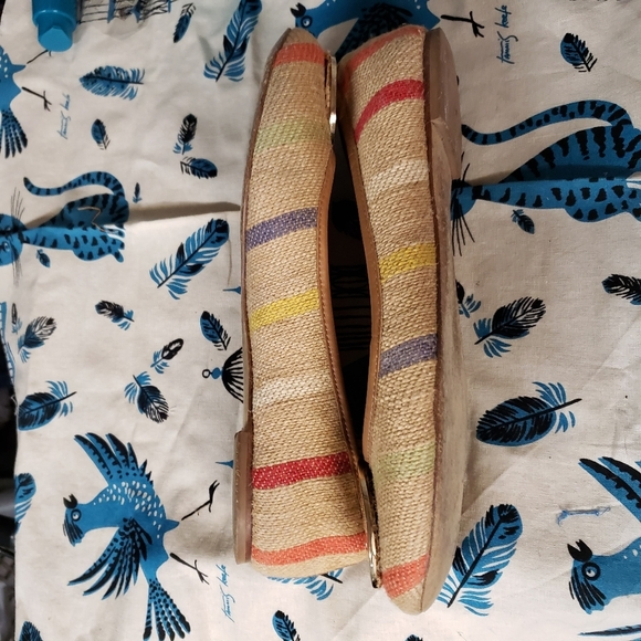 Tory Burch Reva Raffia Woven Striped Flats size 8½ - Picture 9 of 11